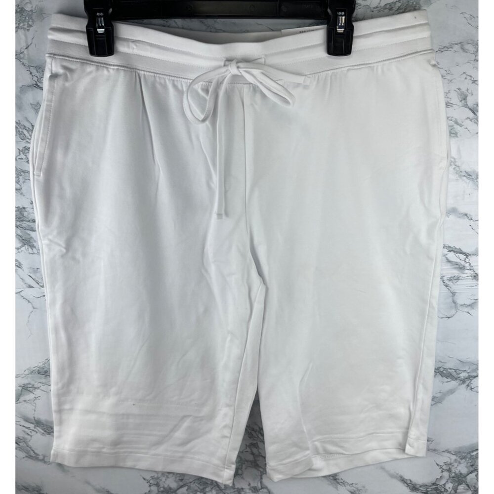 Style & Co. Womens PL Ess Knit Skimmer Straight Comfort Waist mid rise White